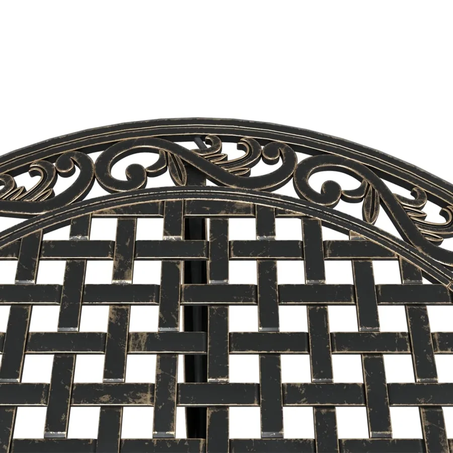 Table de jardin bronze Ø90x75 cm aluminium coulé - 9