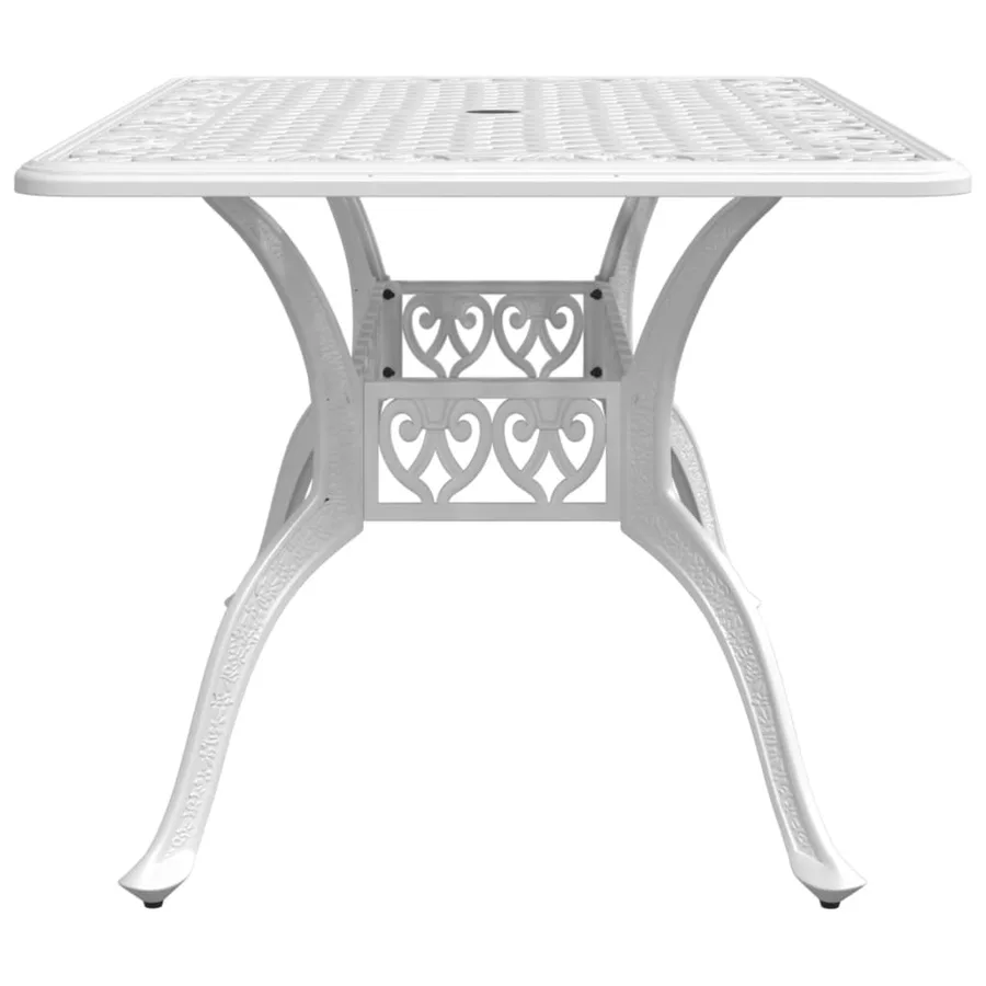 Table de jardin blanc 150x90x72 cm aluminium coulé - 6