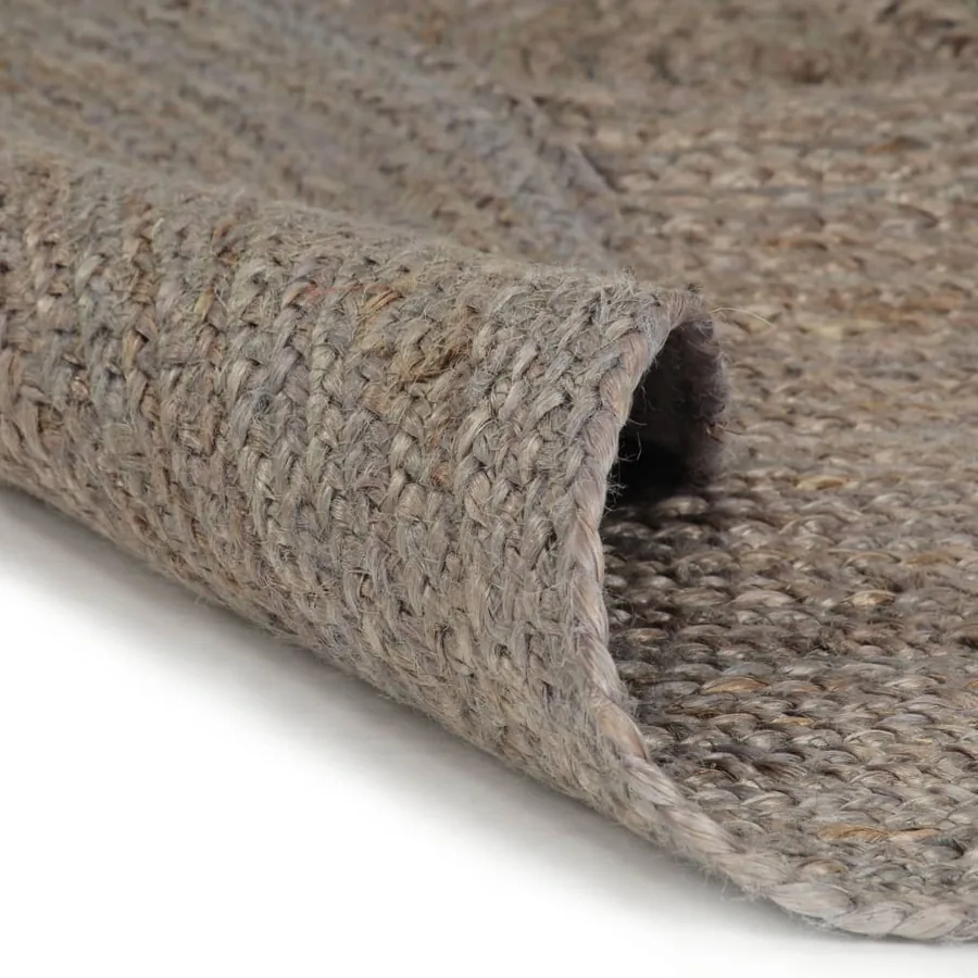 Tapis fait à la main Jute Rond 210 cm Gris - 2