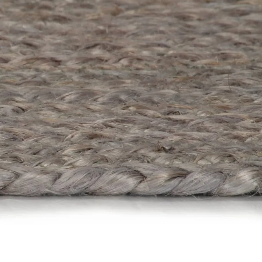 Tapis fait à la main Jute Rond 210 cm Gris - 3