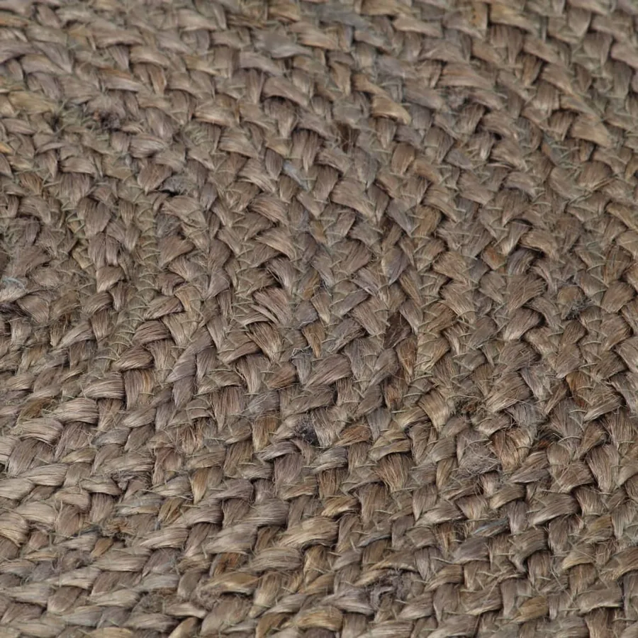 Tapis fait à la main Jute Rond 210 cm Gris - 4