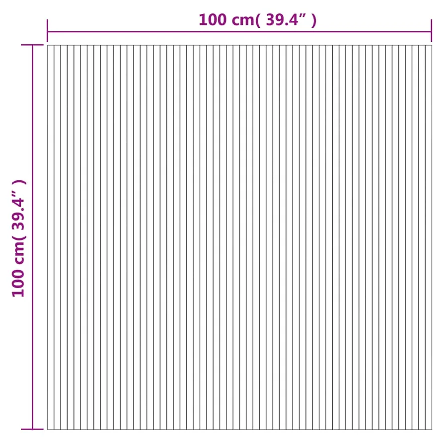 Tapis rectangulaire marron foncé 100x100 cm bambou - 8