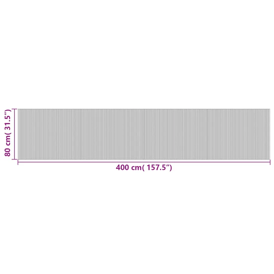 Tapis rectangulaire marron foncé 80x400 cm bambou - 8