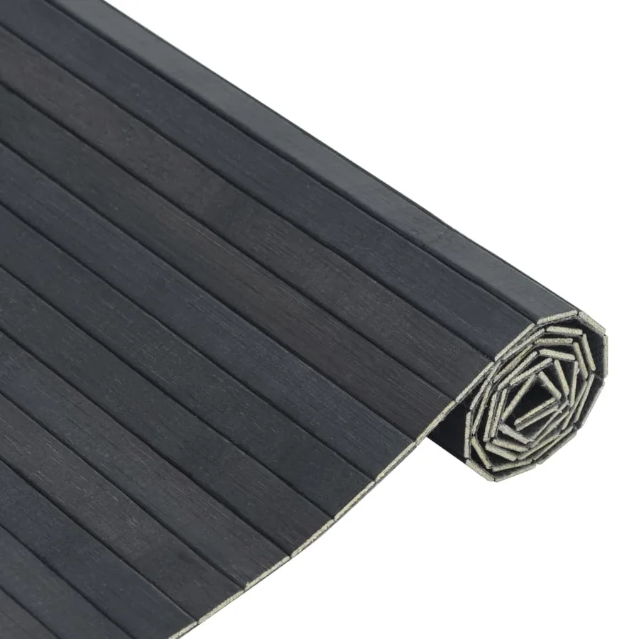 Tapis rectangulaire gris 70x500 cm bambou - 4