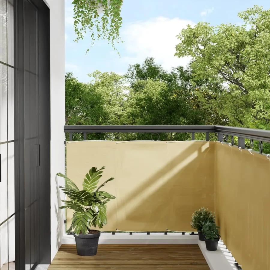 Écran de balcon sable 90x300 cm 100% polyester oxford