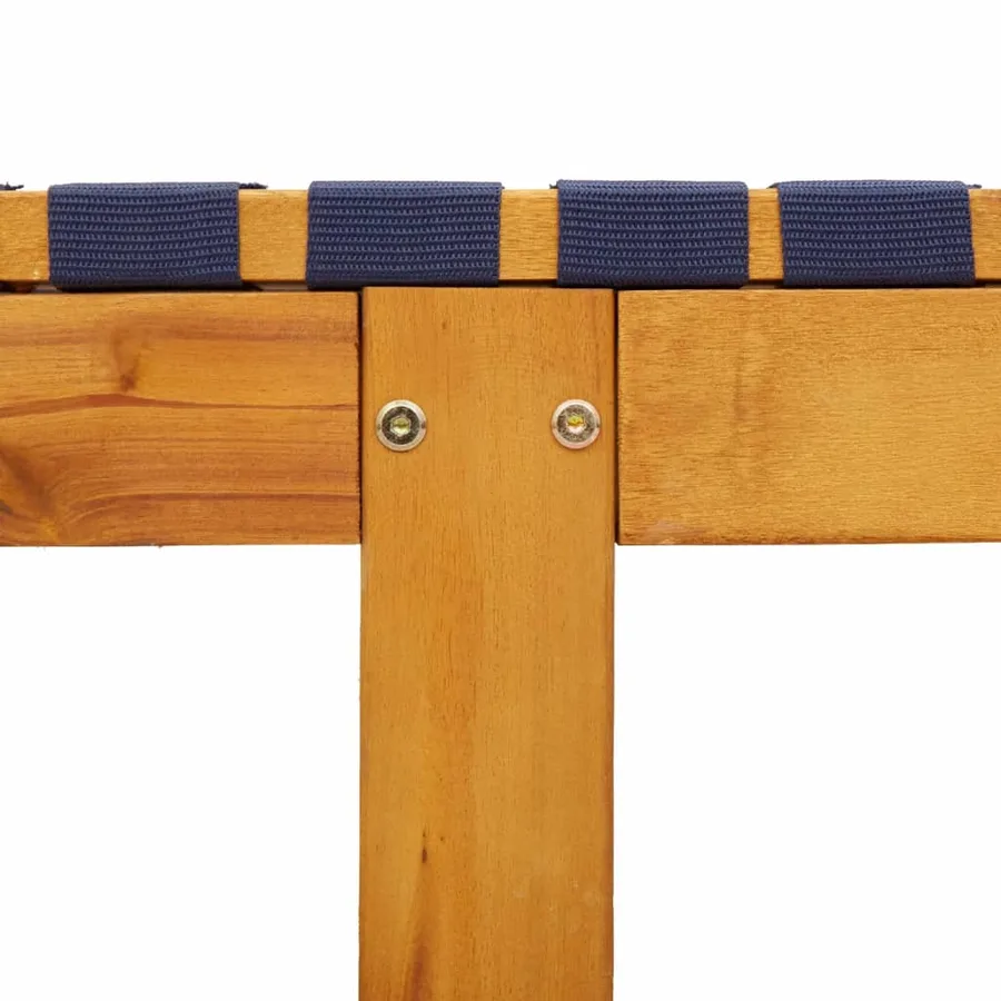 Chaises longues avec table rouge bois d'acacia solide et tissu - 14
