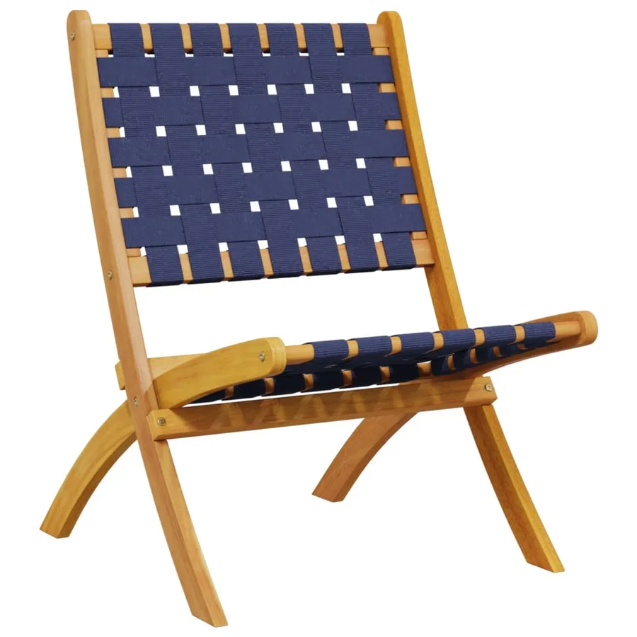 Chaises de jardin pliantes lot de 2 bois d'acacia solide tissu - 3