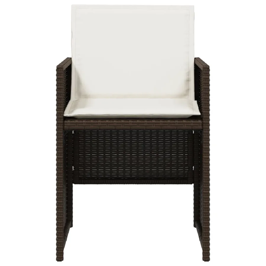 Chaises de jardin avec coussins lot de 4 marron résine tressée - 5