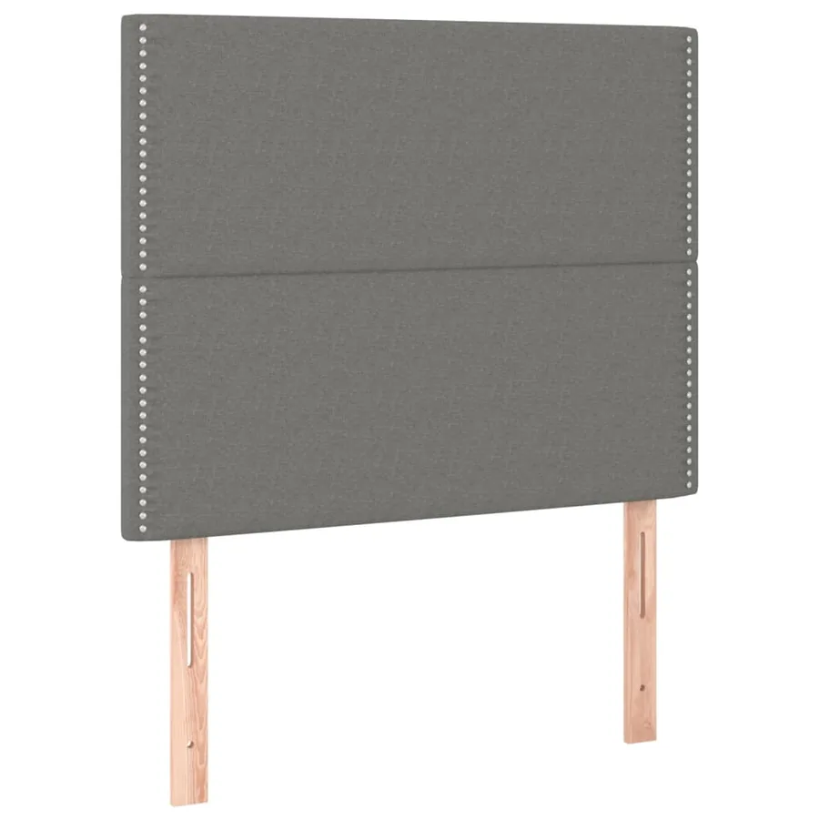 Sommier à lattes de lit avec matelas Gris foncé 90x200 cm Tissu - 5
