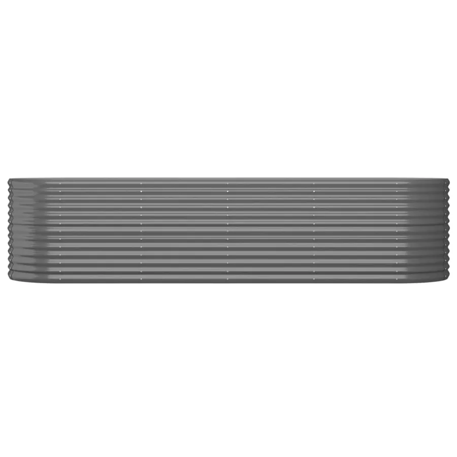 Lit surélevé de jardin Acier galvanisé 296x80x68 cm gris - 3
