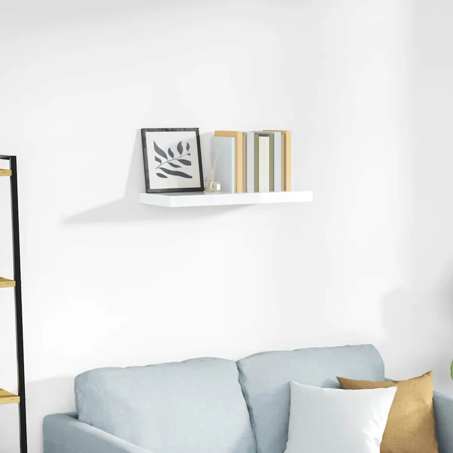 Étagère murale flottante Blanc brillant 60x23,5x3,8 cm MDF
