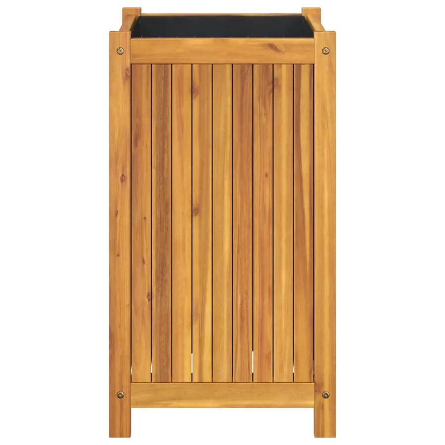 Jardinière avec doublure 42x42x75 cm bois massif d'acacia - 4