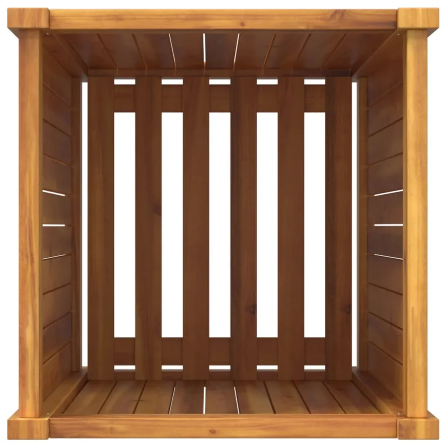 Jardinière avec doublure 42x42x75 cm bois massif d'acacia - 8