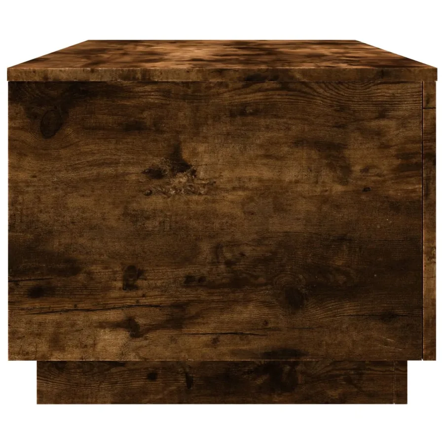 Table basse avec lumières LED chêne fumé 90x50x40 cm - 8