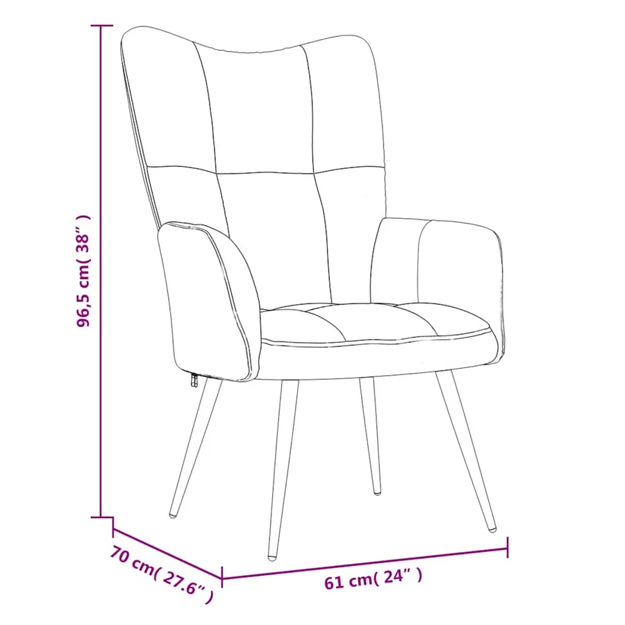 Chaise de relaxation avec tabouret Rose Velours - 11