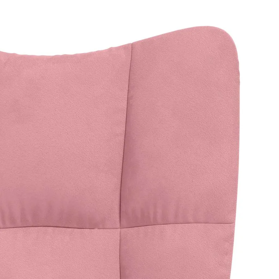 Chaise de relaxation avec tabouret Rose Velours - 9