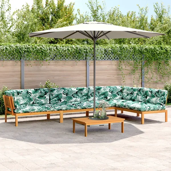 Salon palette de jardin avec coussins 5pcs bois d'acacia massif