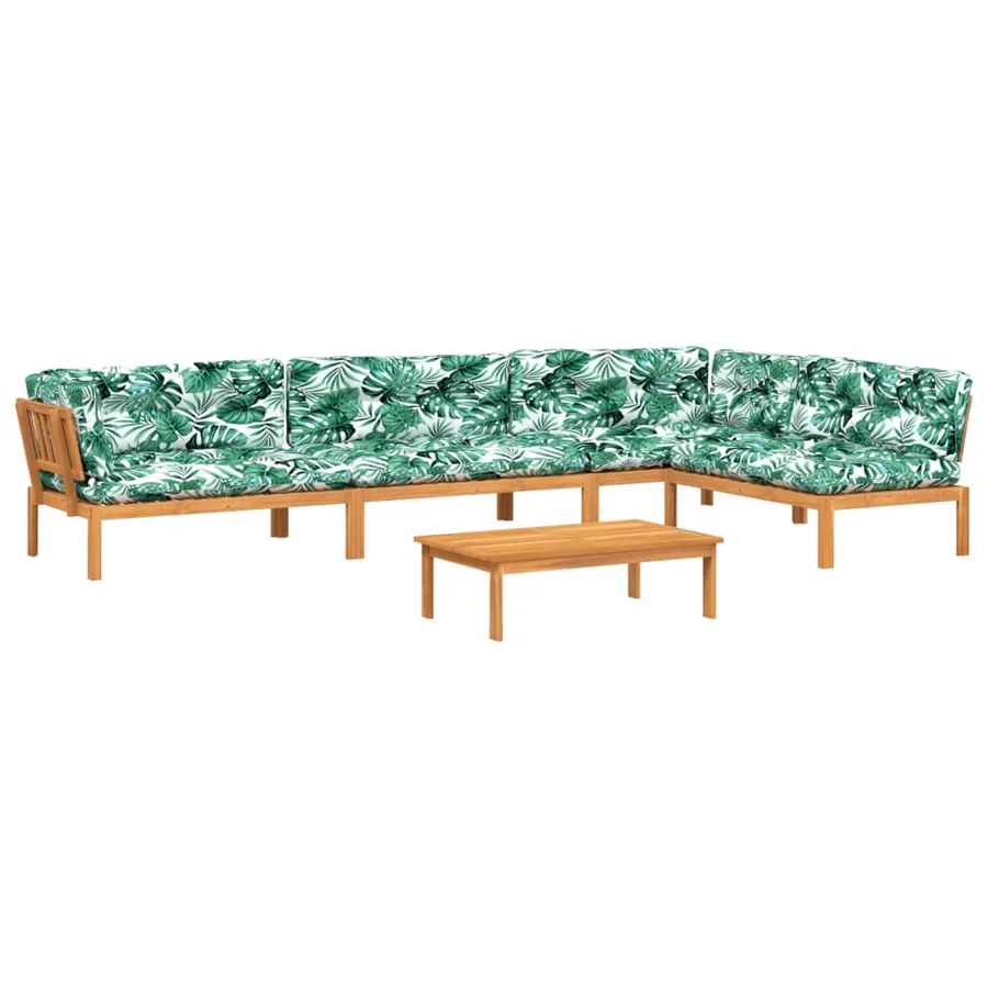 Salon palette de jardin avec coussins 5pcs bois d'acacia massif - 2