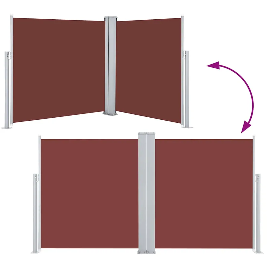 Auvent latéral rétractable Marron 100 x 600 cm - 5