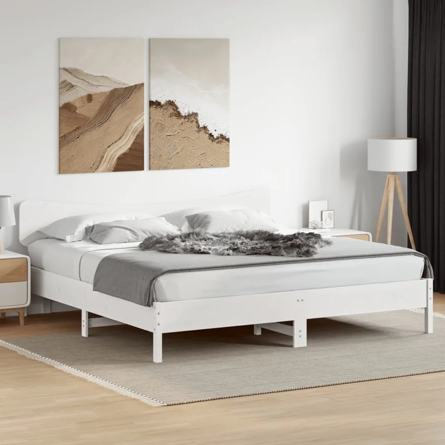 Tête de lit blanc 180 cm bois massif de pin - 3