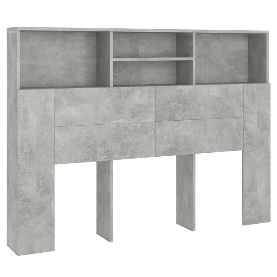 Armoire de tête de lit Gris béton 140x19x103,5 cm - 2