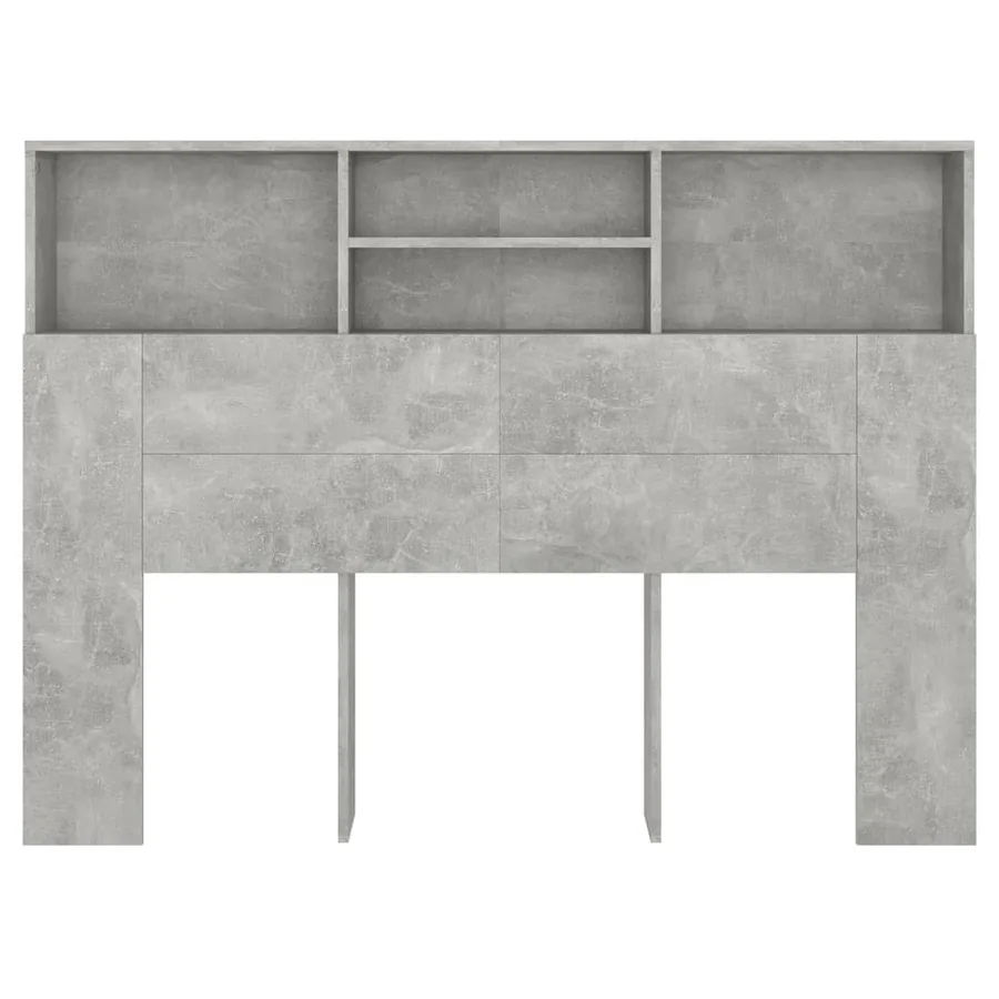 Armoire de tête de lit Gris béton 140x19x103,5 cm - 5
