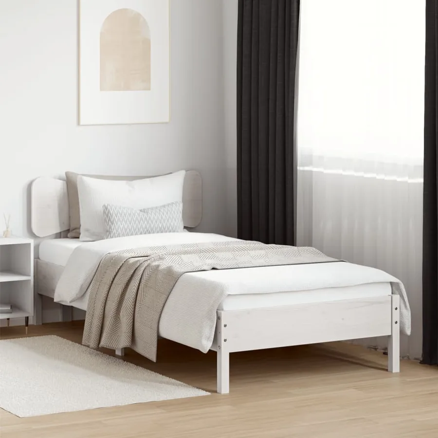 Tête de lit blanc 75 cm bois massif de pin - 3