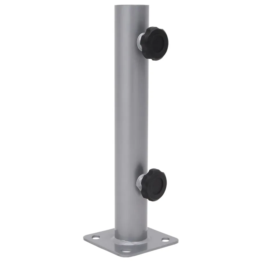 Base de parasol pour mât Ø32/34/38 mm argenté acier