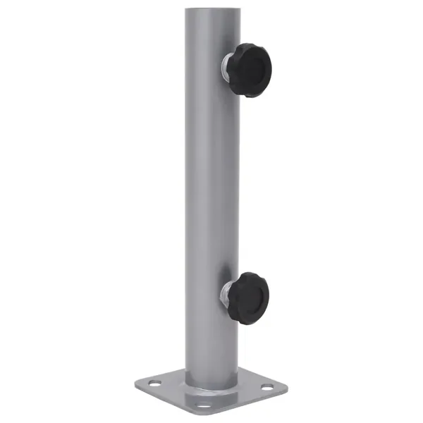 Base de parasol pour mât Ø32/34/38 mm argenté acier