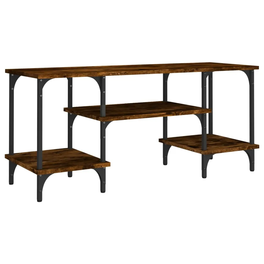 Meuble TV chêne fumé 102x35x45,5 cm bois d'ingénierie - 2