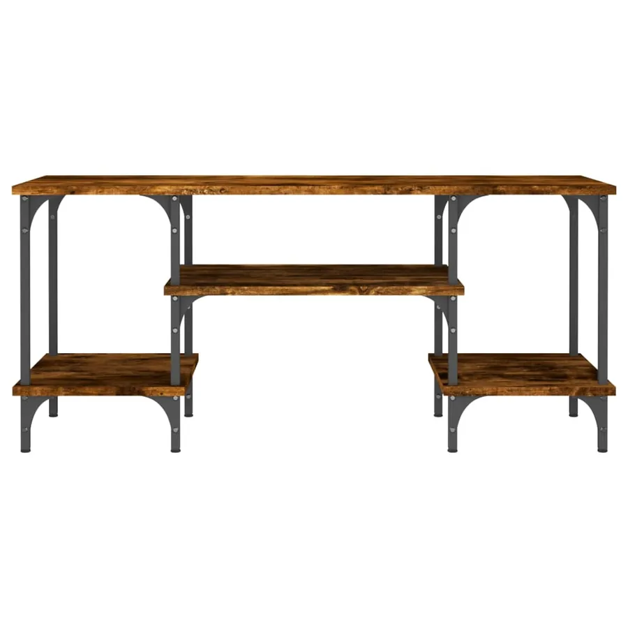 Meuble TV chêne fumé 102x35x45,5 cm bois d'ingénierie - 5