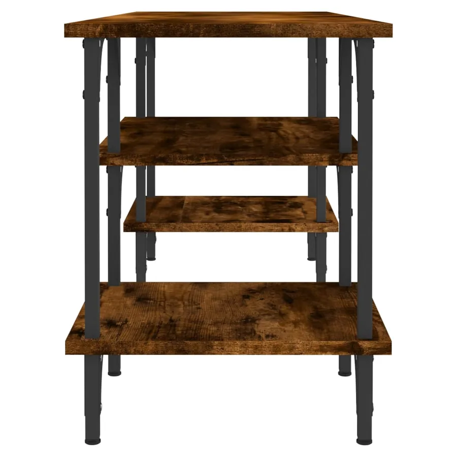 Meuble TV chêne fumé 102x35x45,5 cm bois d'ingénierie - 6