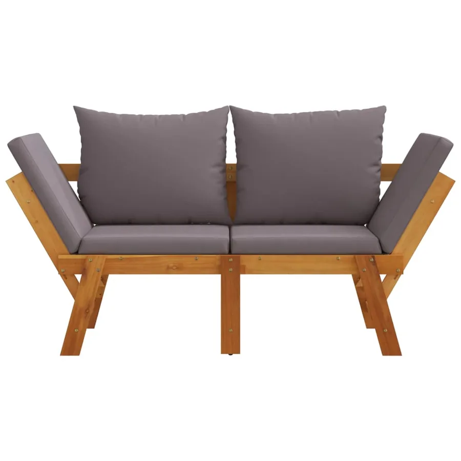 Banc de jardin avec coussins 2 en 1 bois d'acacia massif - 4