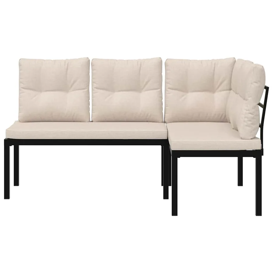 Bancs de jardin avec coussins lot de 2 acier enduit de poudre - 3