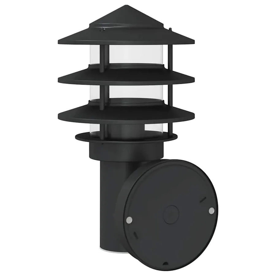 Applique murale d'extérieur avec capteur noir acier inoxydable - 6