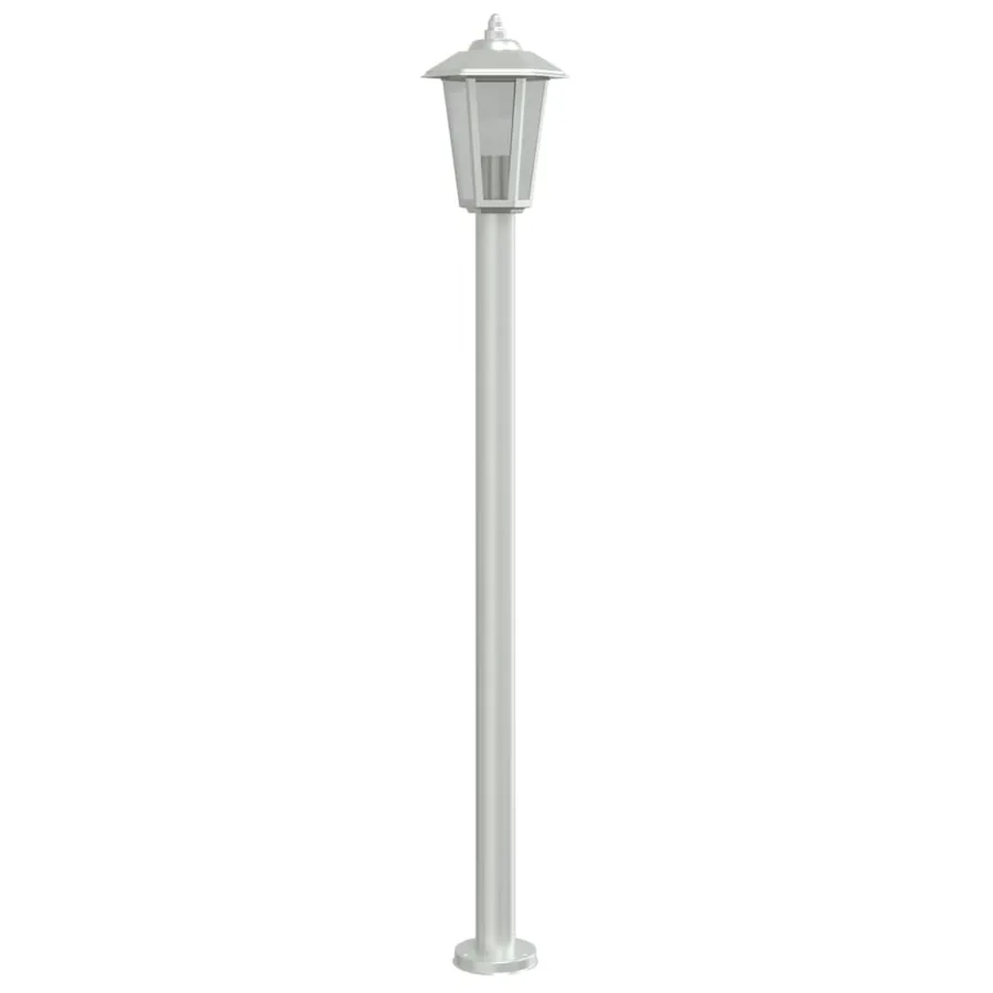 Lampadaires d'extérieur 3 pcs argenté 120 cm acier inoxydable - 4