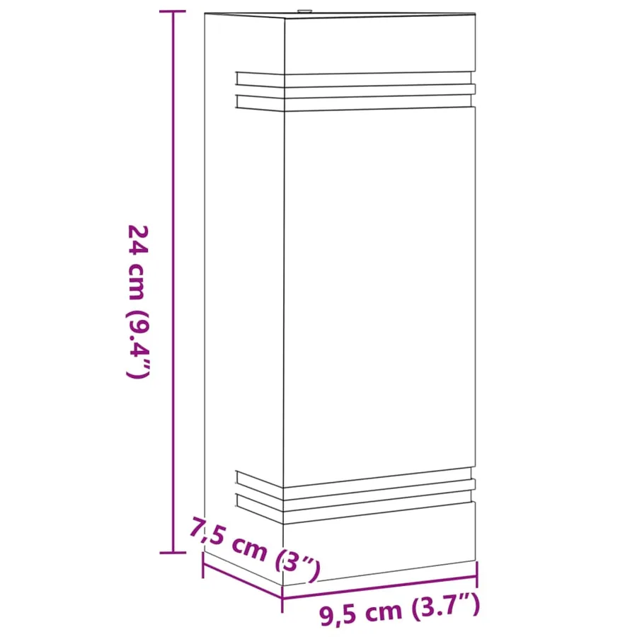 Appliques murales d'extérieur 2 pcs noir acier inoxydable - 7