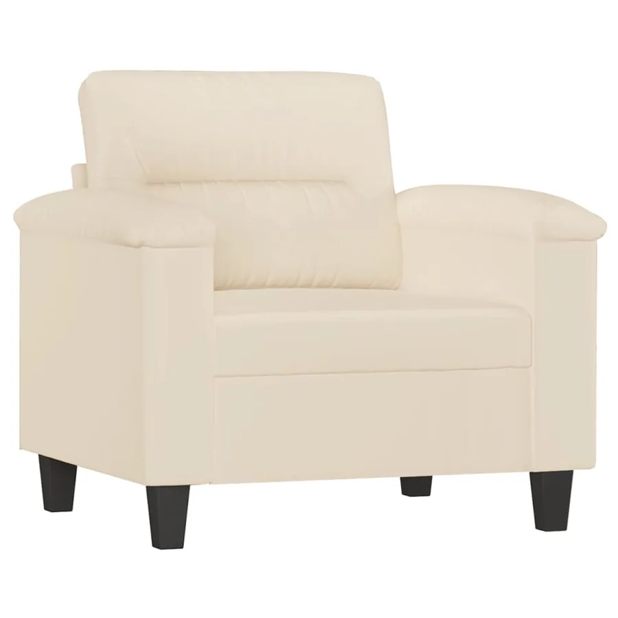 Ensemble de canapés 3 pcs avec coussins Beige Tissu microfibre - 3