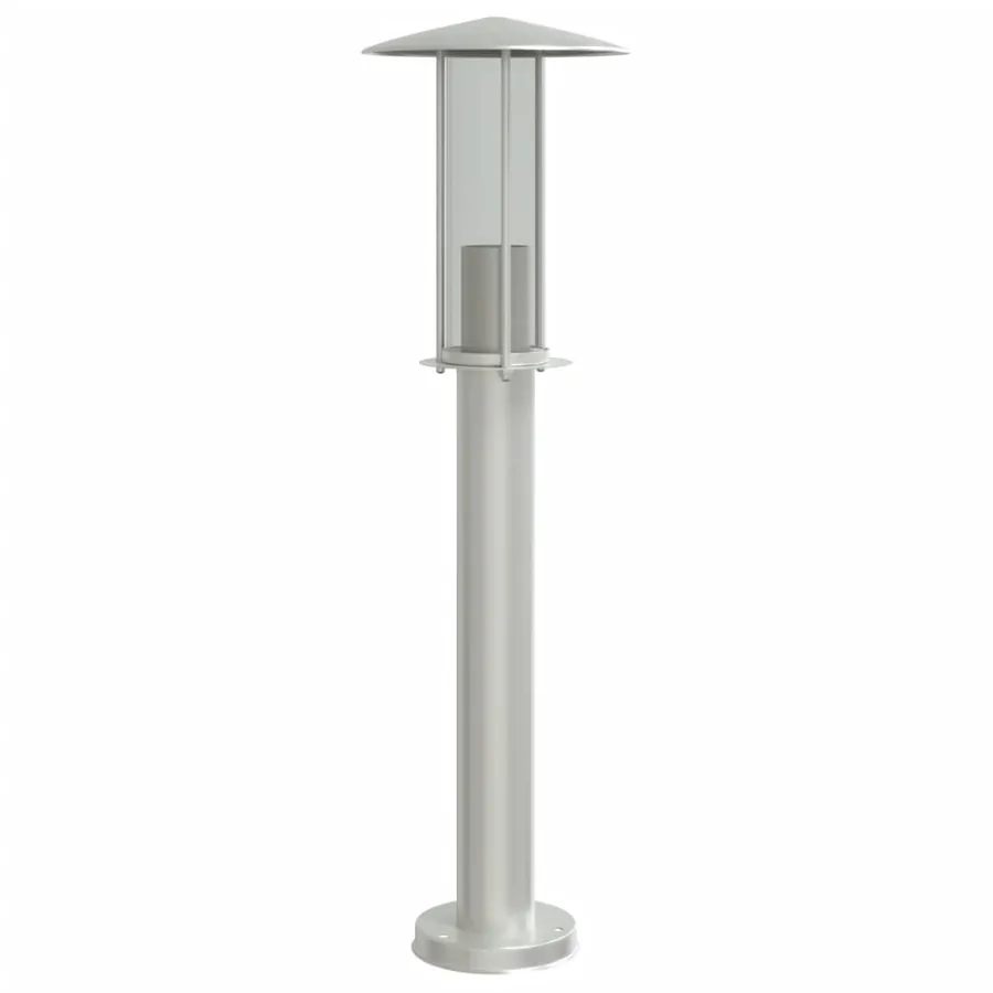 Lampadaires d'extérieur 3 pcs argenté 60 cm acier inoxydable - 5
