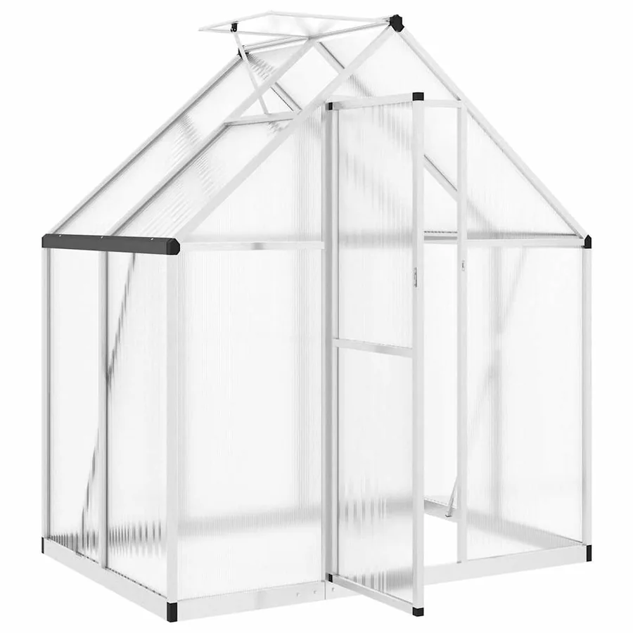 Serre avec cadre de base argent 169x114x195 cm aluminium - 6