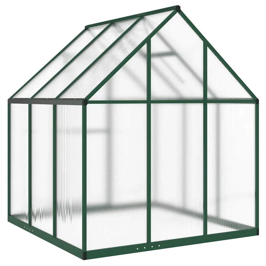 Serre avec cadre de base vert 169x169x195 cm aluminium - 5