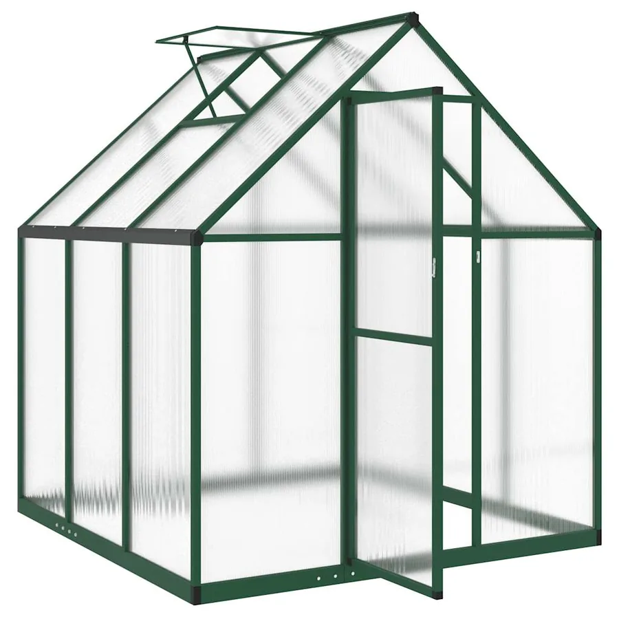 Serre avec cadre de base vert 169x169x195 cm aluminium - 6