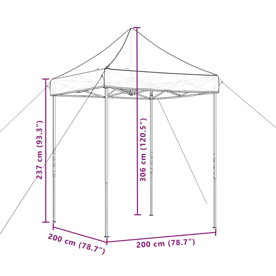 Tente réception pliable escamotable terre cuite 200x200x306 cm - 9