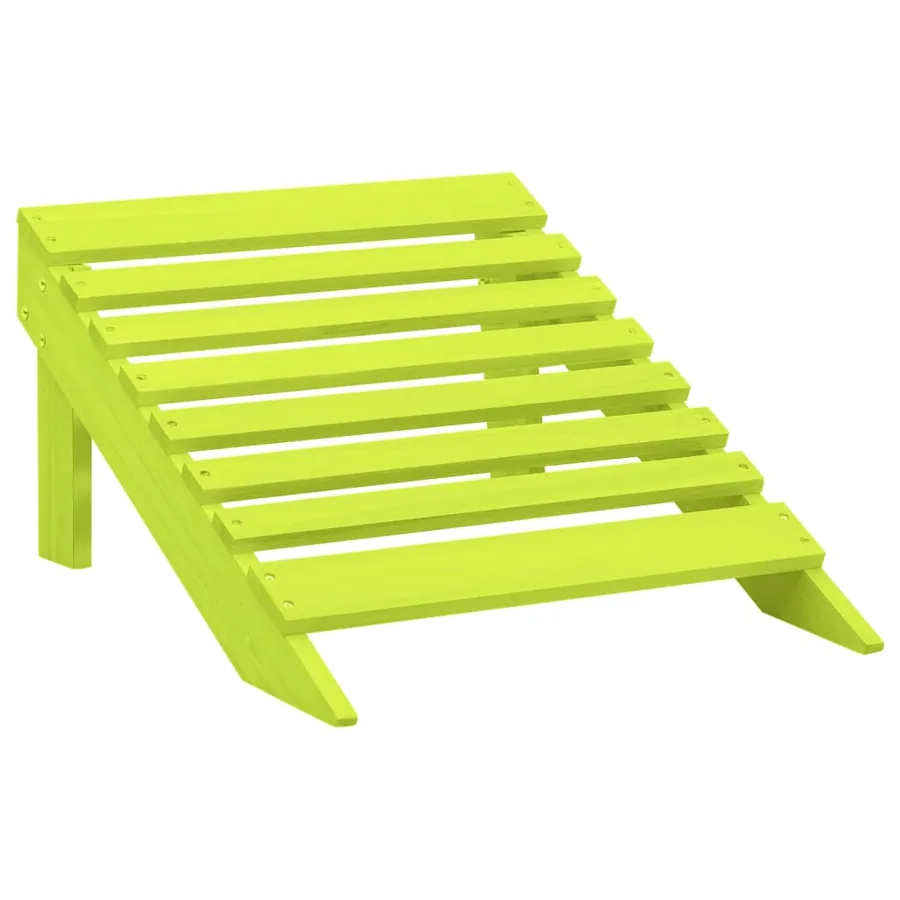 Chaise de jardin Adirondack avec pouf bois de sapin solide vert - 7