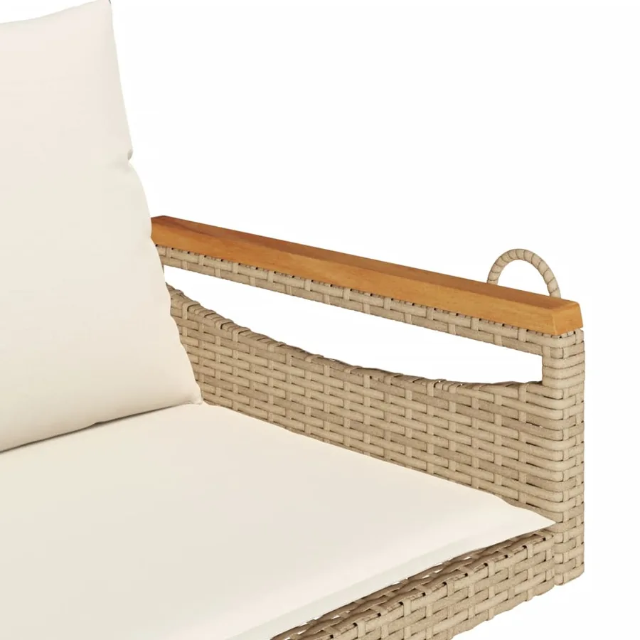 Balancelle avec coussins beige 109x62x40 cm résine tressée - 7
