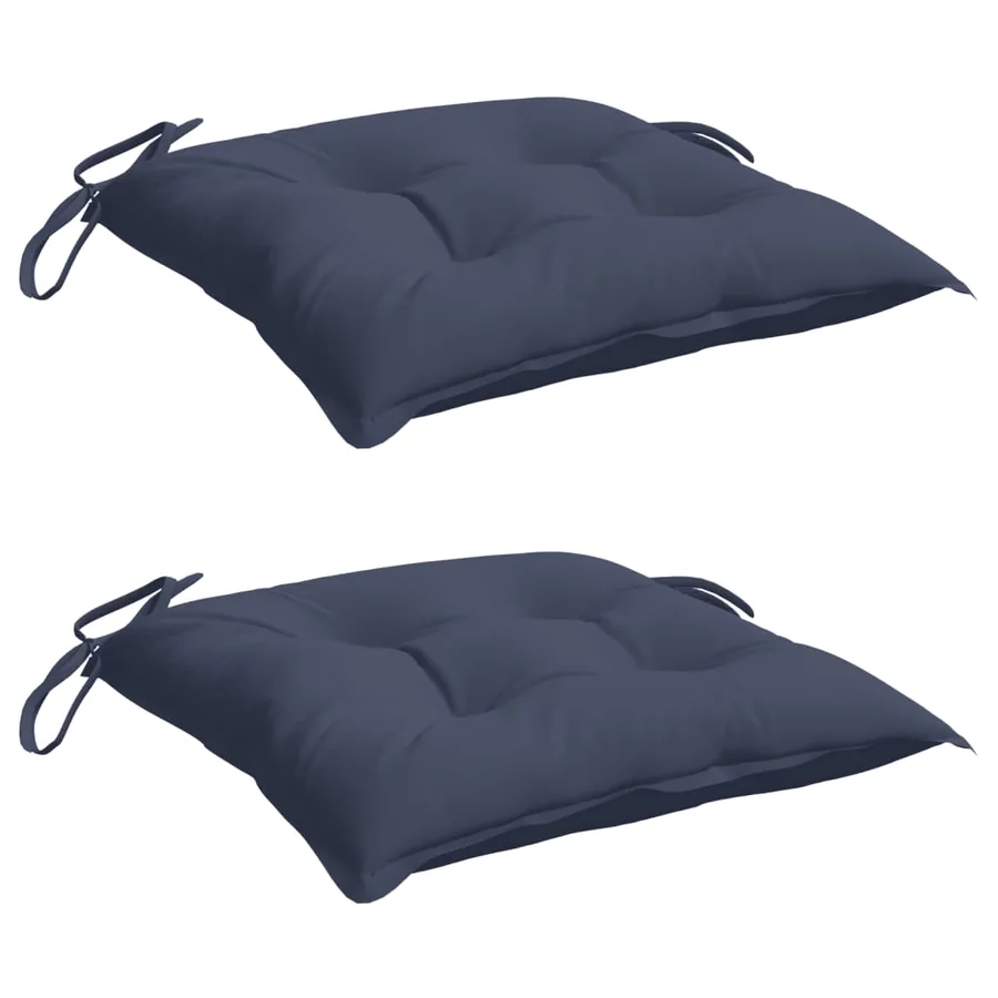 Coussins de chaise lot de 2 bleu marine 50x50x7 cm tissu oxford - 3