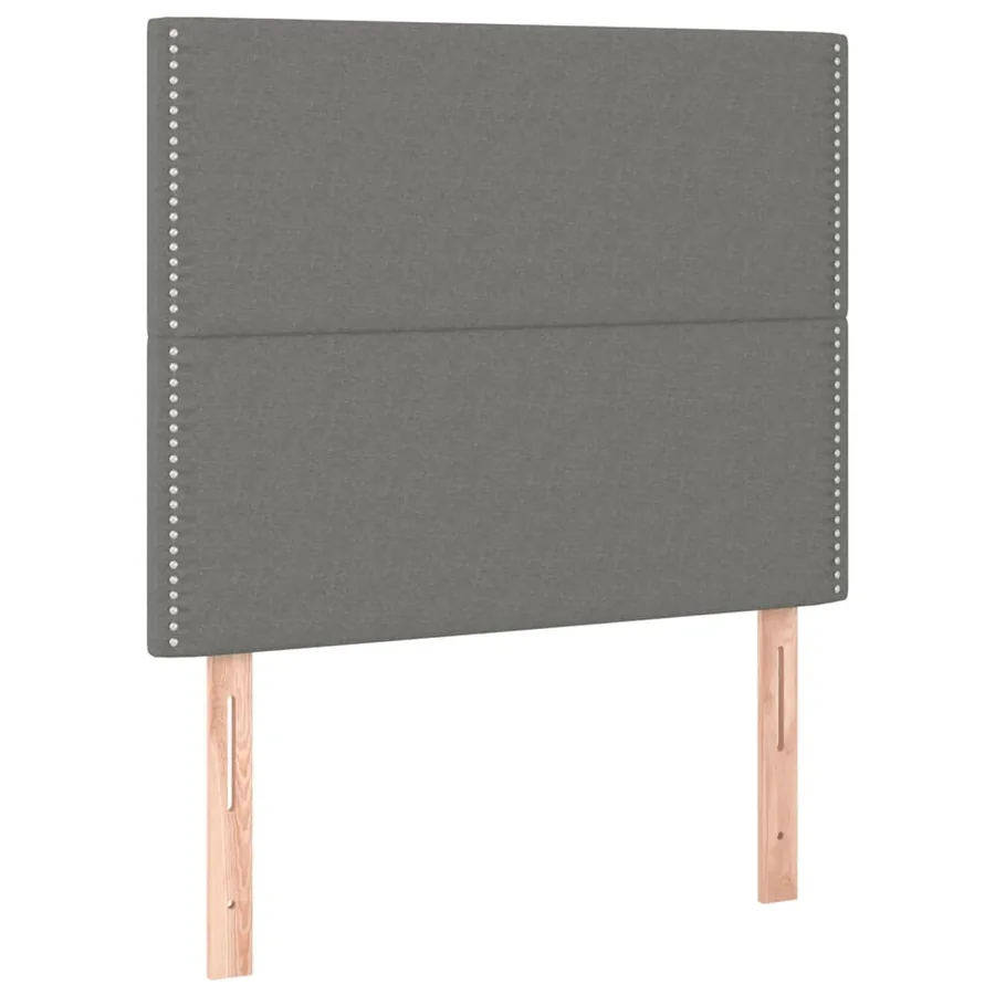 Sommier à lattes de lit et matelas Gris foncé 90x190 cm Tissu - 6