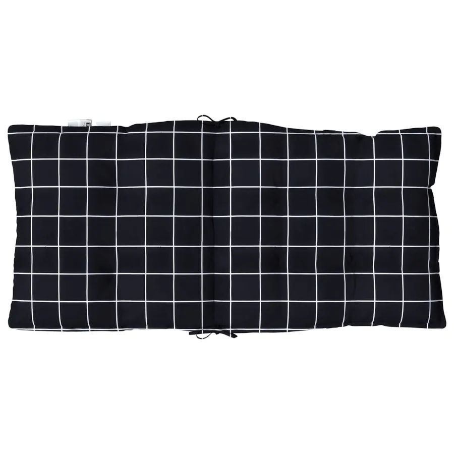 Coussins de chaise à dossier bas lot de 4 motif à carreaux noir - 7