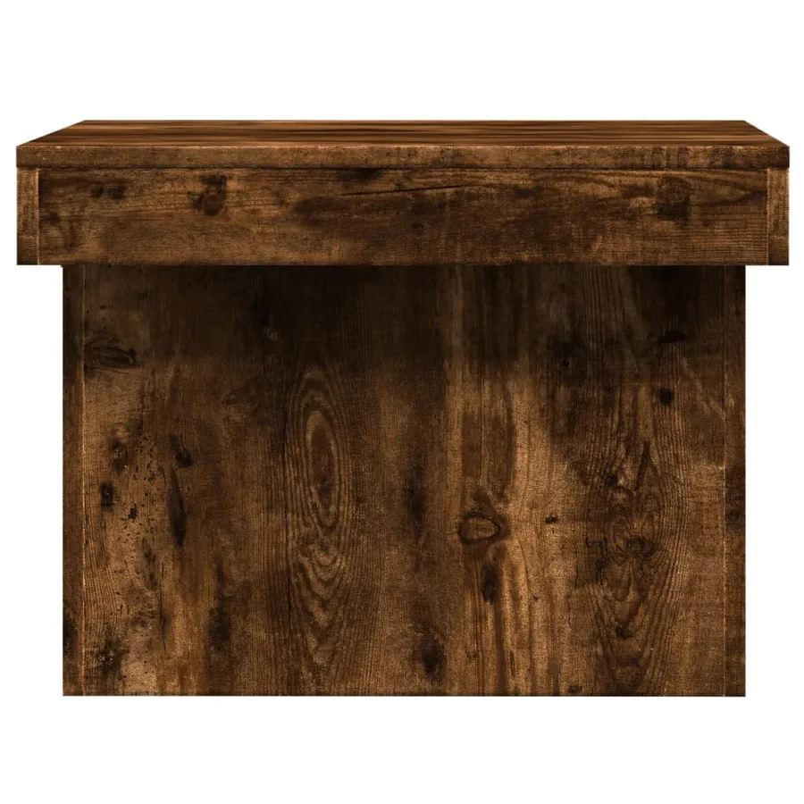 Table basse chêne fumé 80x55x40 cm bois d'ingénierie - 6