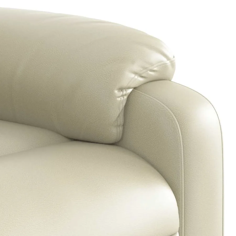 Fauteuil inclinable de massage Crème Similicuir - 10